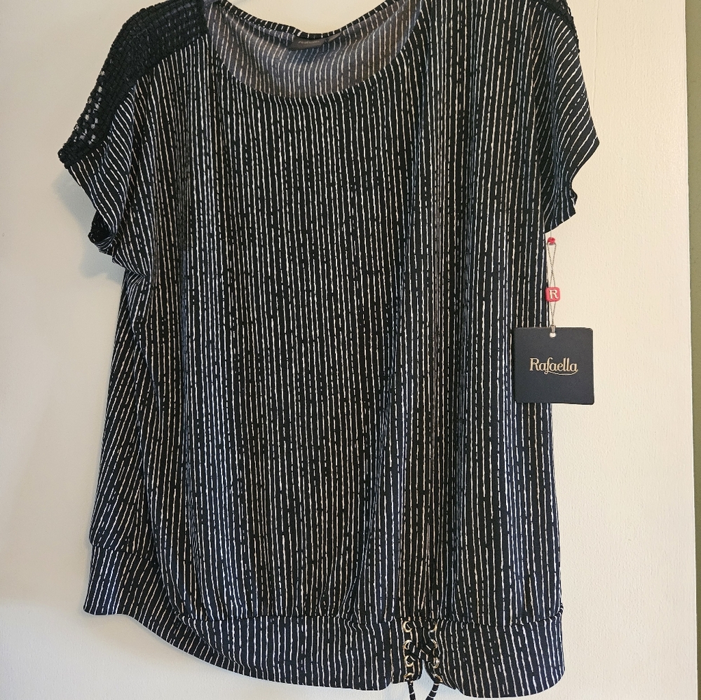 Rafaella Black and White Striped Women's Top